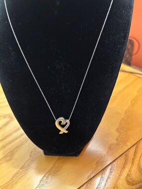 Tiffany & Co. Silver Paloma Picasso Loving Heart Necklace 925 silver 18”